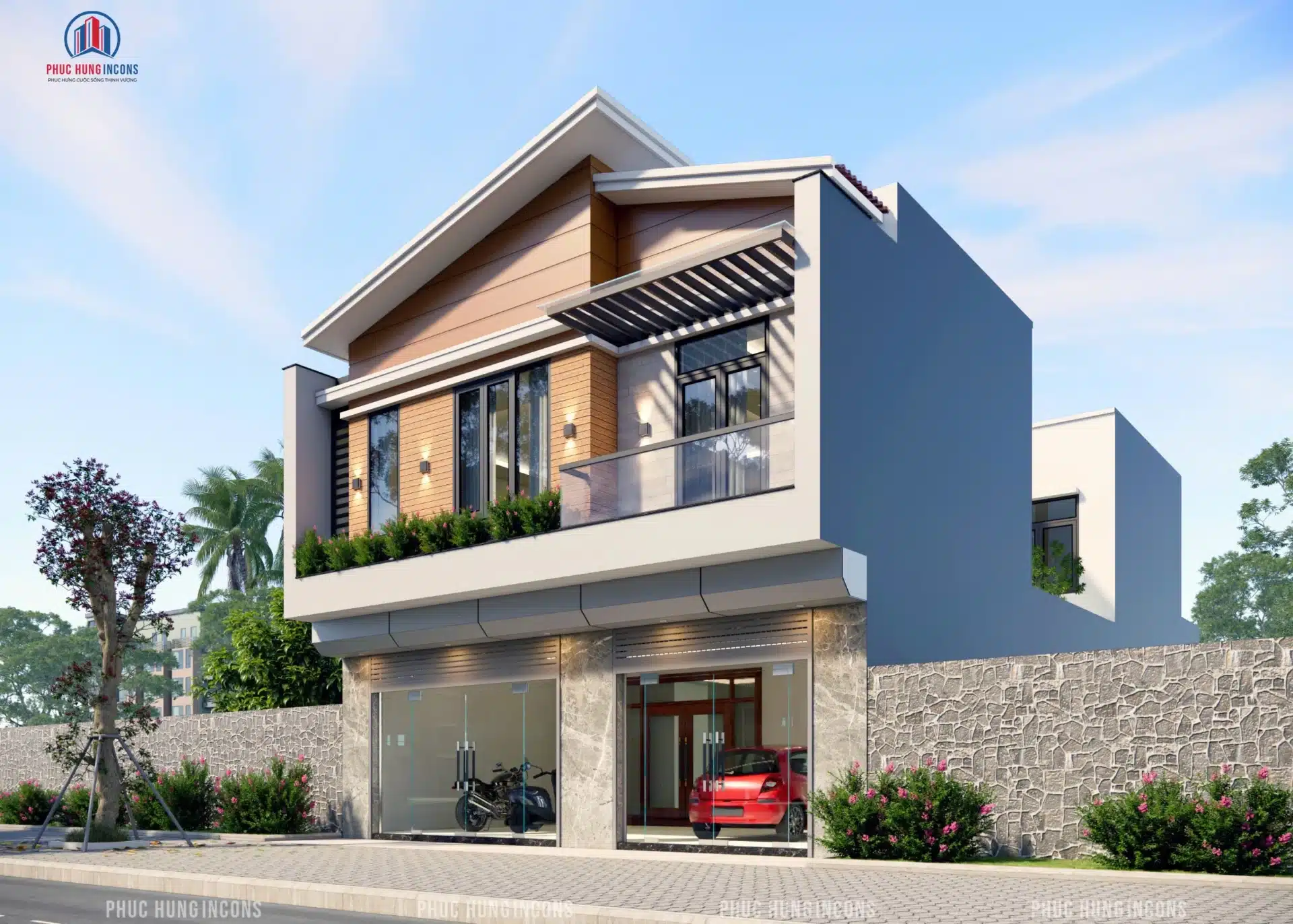 Nhà mái lệch ảnh 8